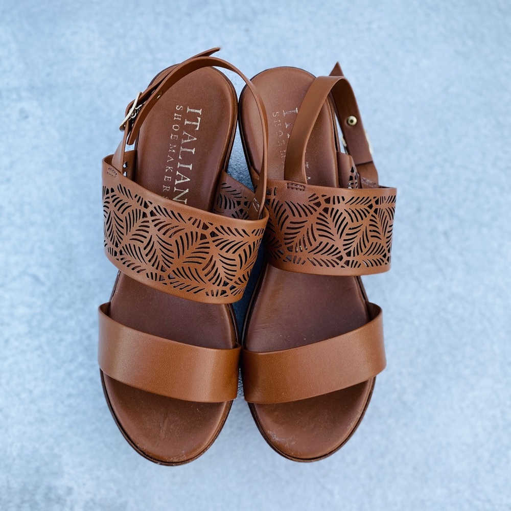 Italian Shoemakers Brown Wedge 3” Sandals